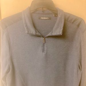1/4 Zip Soft Collard Long Sleeve Blue Pullover XL